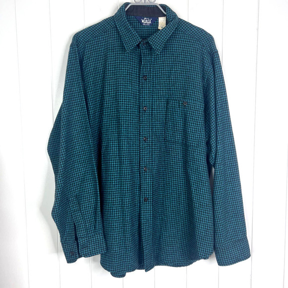 VTG Woolridge Green and Black Small Checked Button Front Shirt SZ XL - Picture 5 of 7